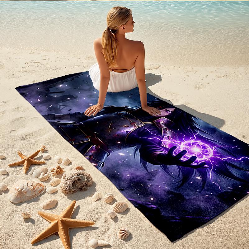 1Pc Dark Magic Warrior Beach Towel Quick Dry Multiuse For Beach Pool Gym Yoga Home Travel Christmas Halloween Xmas Gift S1376