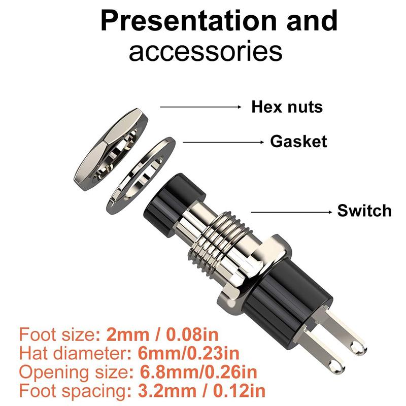 20pcs 1A 250VAC SPST Mini Pushbutton Switches Normally Open(NO) Black & Red Cap Momentary Push Button Switch