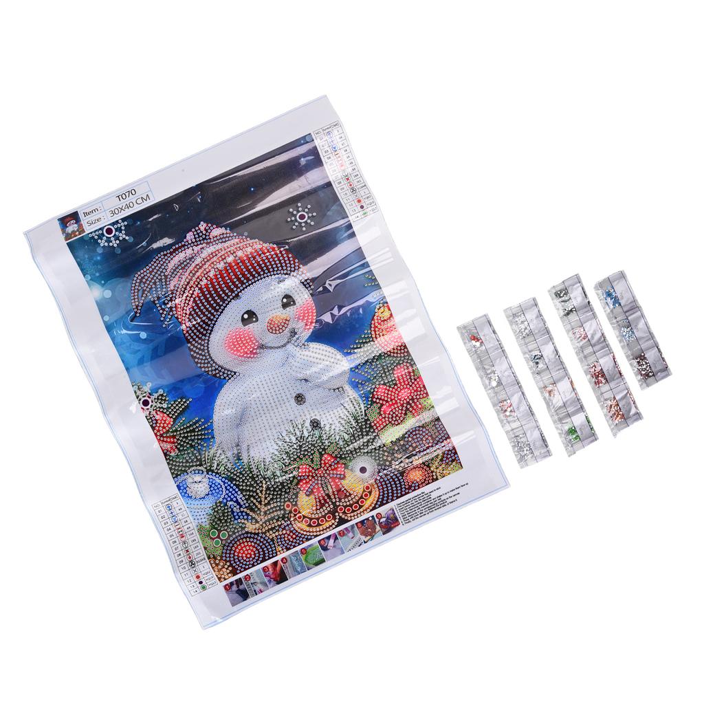Rhinestone Painting Christmas Snowman Pattern DIY Home Wall Decoration Picture 30x40cm