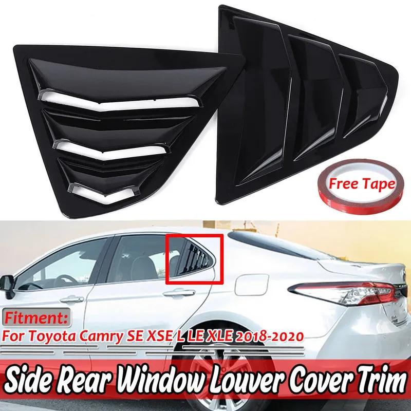 For Toyota Camry Sedan 2018  - ABS Plastic Rear Window Quarter Louver Cover Side Vent Trim Car Adhesive Accessories
