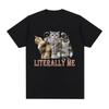 Buff Cats Meme Literal Me Tshirt Fitness Gym Women's Fashion Hip Hop Short Sleeve Tshirt Casual T-shirt