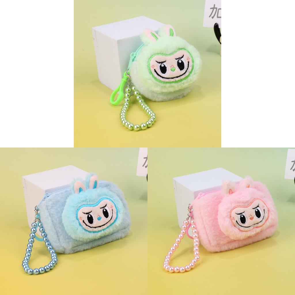 Plush Animal Keychain Coin Purse With Cartoon Design For Kids And Teens