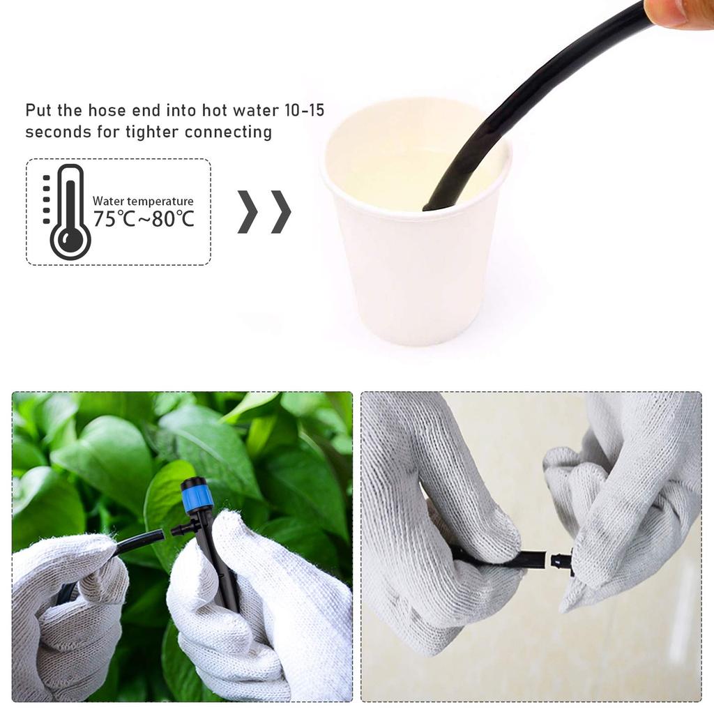 30PCS Irrigation Drippers Drip Emitters, Micro Spray Adjustable 360 Degree Full Circle Pattern Water Flow Bubbler Sprinkler