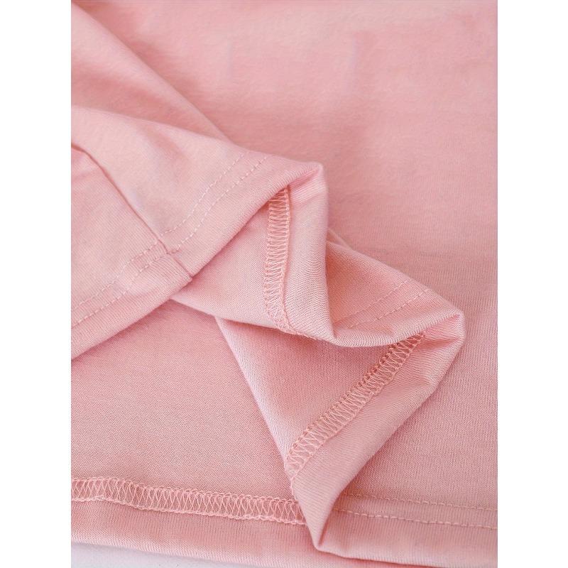 Girls Crewneck Short Sleeve Tee, Stylish Simple Cherry & Bowknot Print Soft Comfortable Summer Casual Top