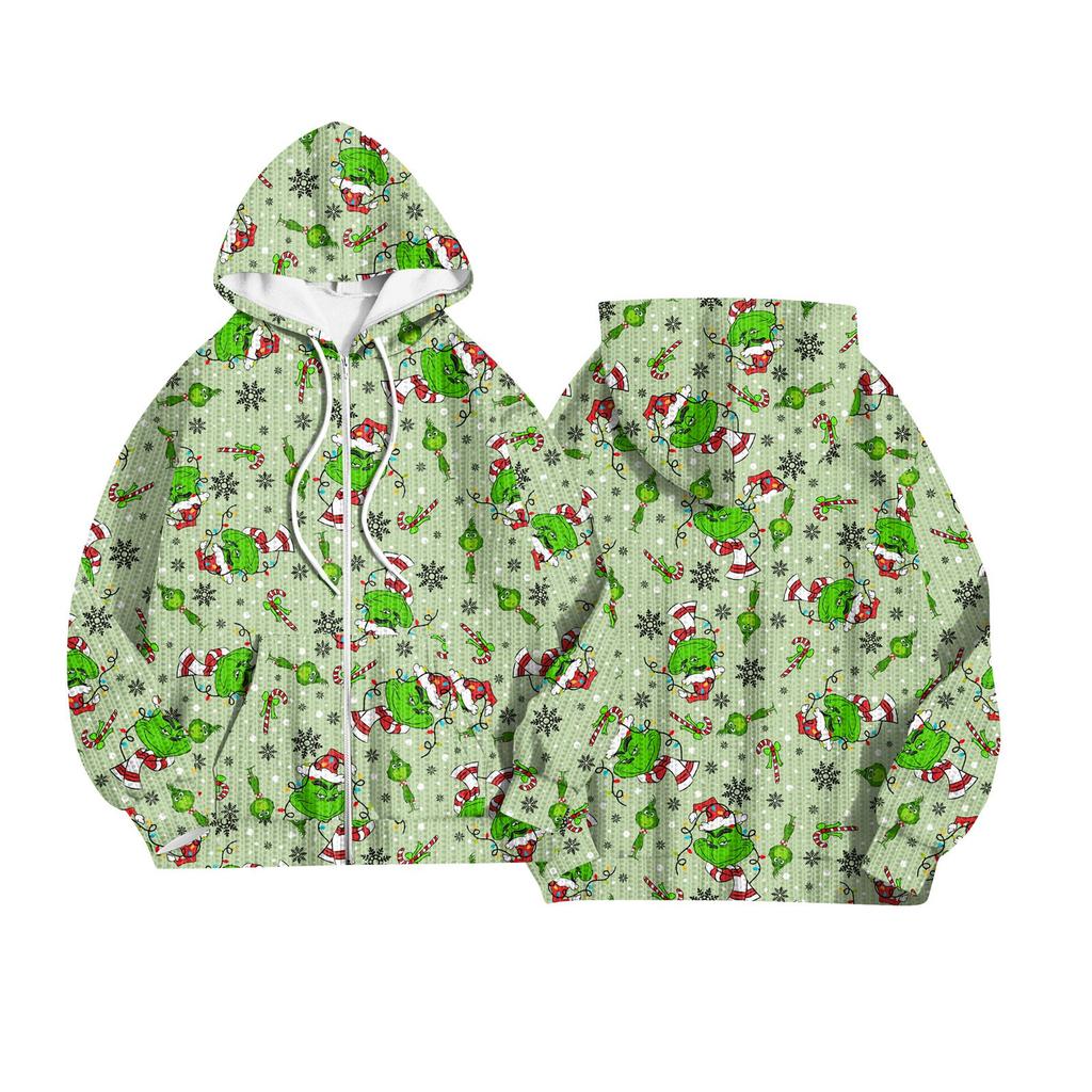 Women's Fashion Jacket Casual Printed Long-sleeved Hooded Cardigan Sweatshirts