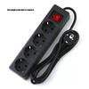 1Pcs Light Switch With Extension Cable 2/3/5 Meters Eu Home Standard German Type Power Strip 3/4/5 Sockets In Row Flat Adapter