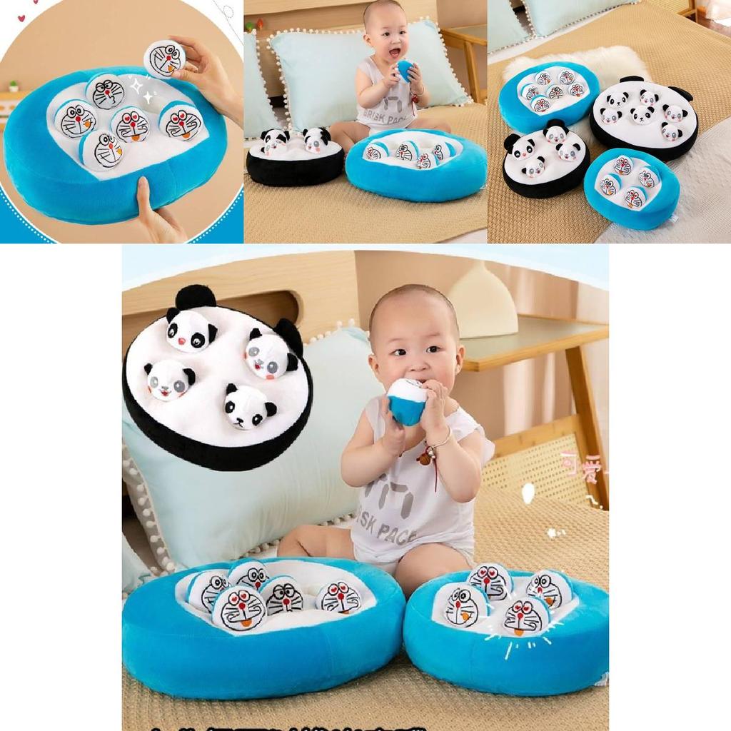 Frühkindliches Karotten-Stofftier Für Kinder Mit Entzückenden Panda- Und Doraemon-Designs Und Kurzem Plüschstoff