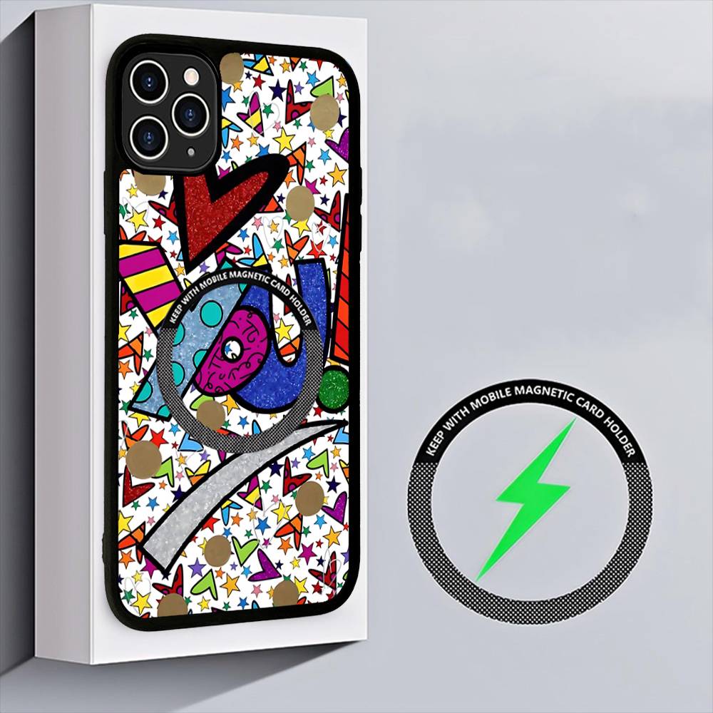 Art R-Romero Britto For Magnetic Phone Case For IPhone 17 16 15 14 13 12 11 Plus Pro Max PC+TPU Cover