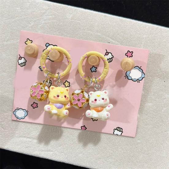 Keychain Pendant Three-dimensional Cat Bell Sound Keyring Keys Bags Phone Lanyard Versatile Hanging Ornament