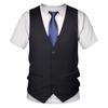 Summer Fashion Funny Fake Suit Men's T Shirt Tuxedo Printed Tee Shirts Male Short Sleeve T-shirts