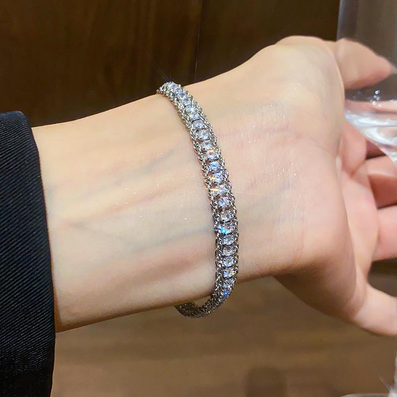 Lux Rhinestone Wrap Bracelet - Korean Style, Trendy Fashion Bangle