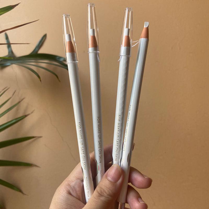 1818 White Waterproof Non-Smudge Pull-String Eyebrow Pencil and Eyeliner with Tear-Off Paper Wrapper