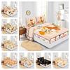 Four-Piece Mattress Set, Little Fox Pumpkin Thanksgiving 3D Digital Printing Mattress Protective Cover