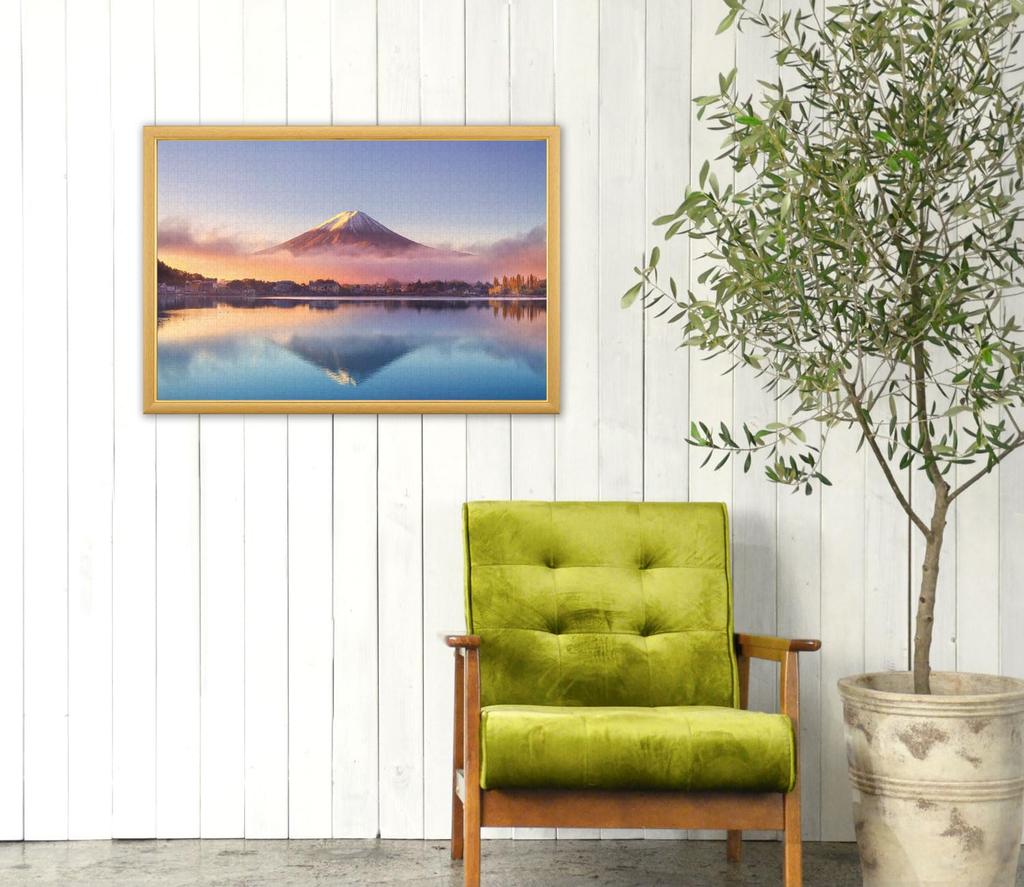 APPLEONE 1000-856 Morning Mist and Mirror Fuji (Yamanashi Prefecture), 1000-Piece (75 x 50 cm) Jigsaw Puzzle, Made in Japan