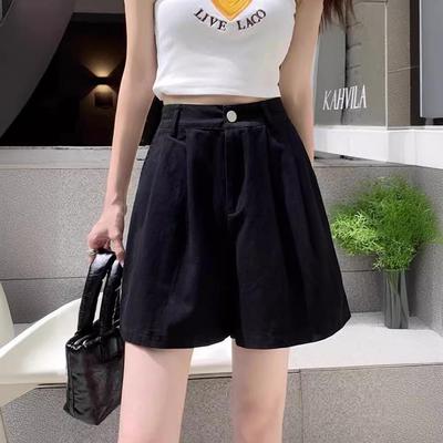 2023 Autumn/Winter High-Waist Corduroy Wide-Leg Shorts - Women's Fashionable Slim Fit