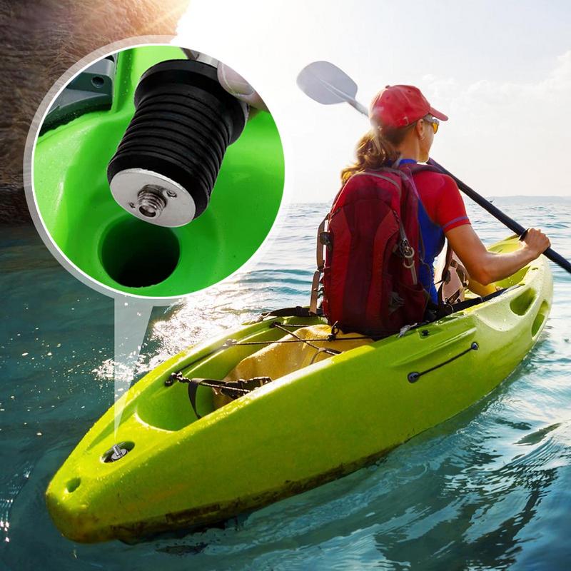 Boat Drain Plug Stainless Steel Handled Boat Drain Plug Rubber Sinking Prevention Tool Marine Accessories for Sea Reservoir