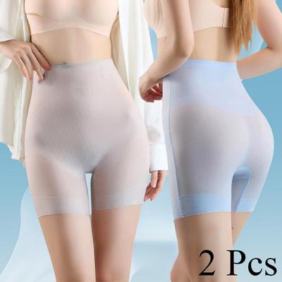 Pantaloncini di Sicurezza in Seta di Ghiaccio Ultra Sottile da Donna a Vita Alta Modellanti Mutandine Intimo Snellente Senza Cuciture Pantaloni Contenitivi Body Shaper