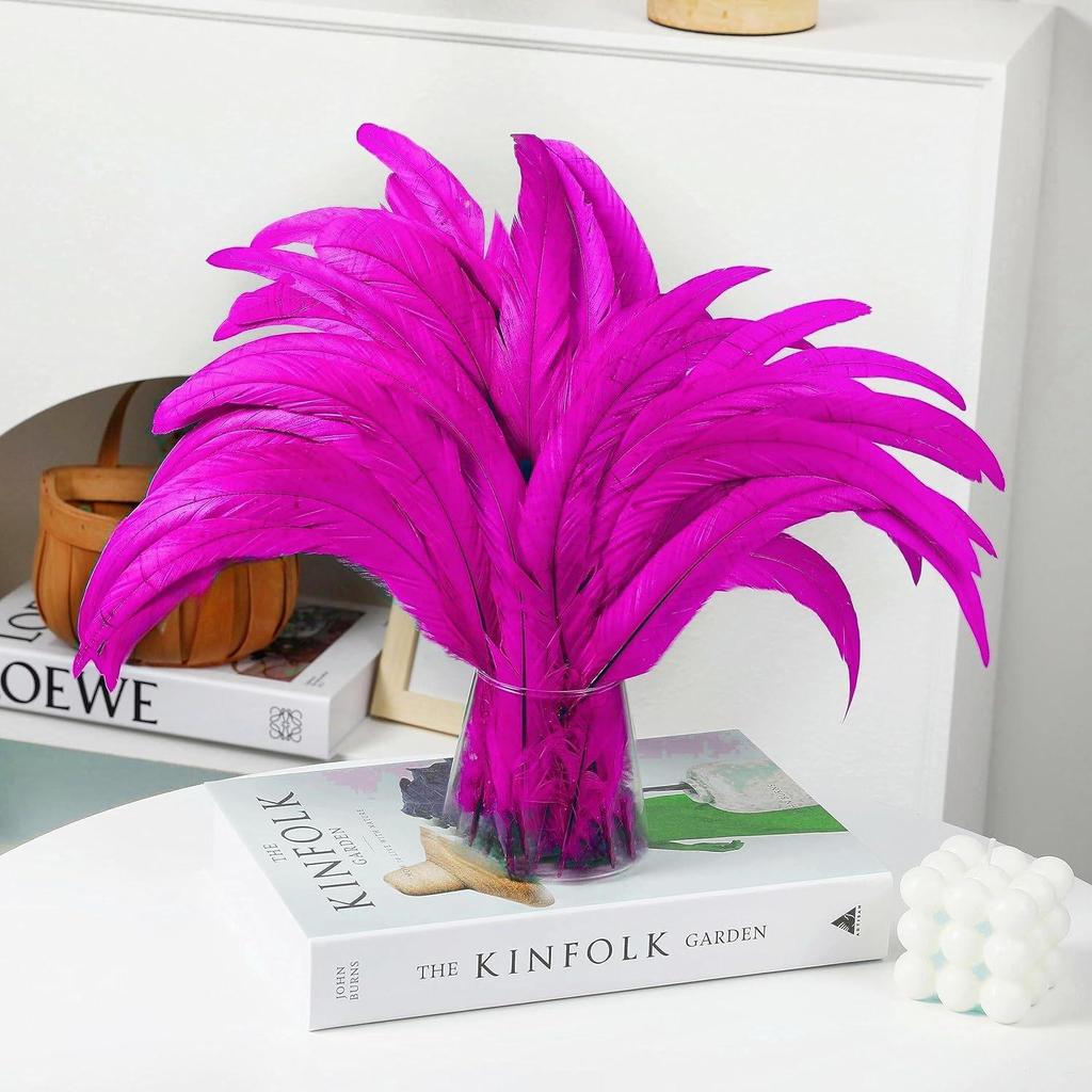Natural Rooster Tail Feathers for DIY Clothing Accessories, Handmade Props & Tassels