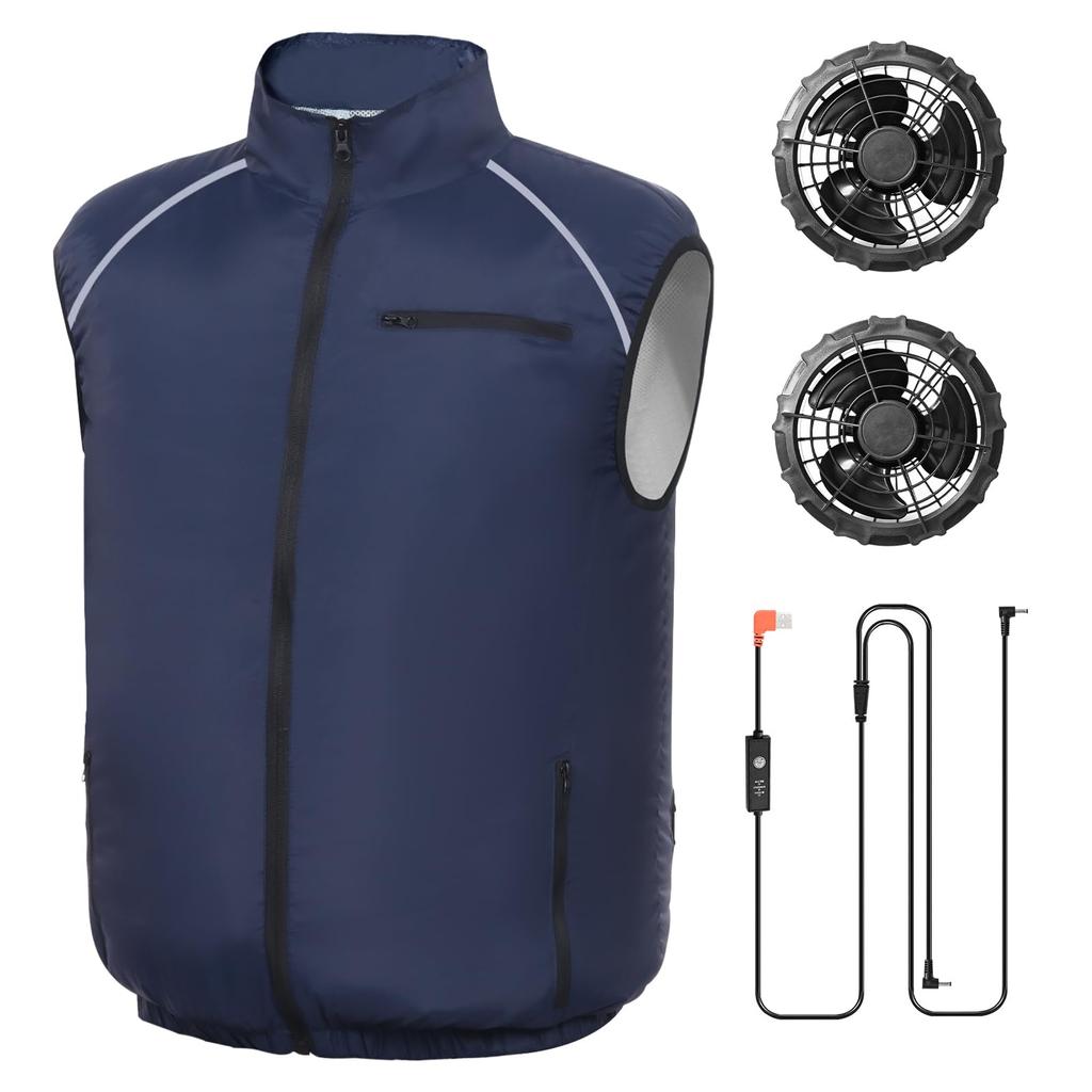 Joyesplay Airflow Latest High Circulating Heatstroke Summer Heat Unisex Air-Conditioned Workwear, Fan-Powered Vest, Lightweight, 3-Level Adjustment,