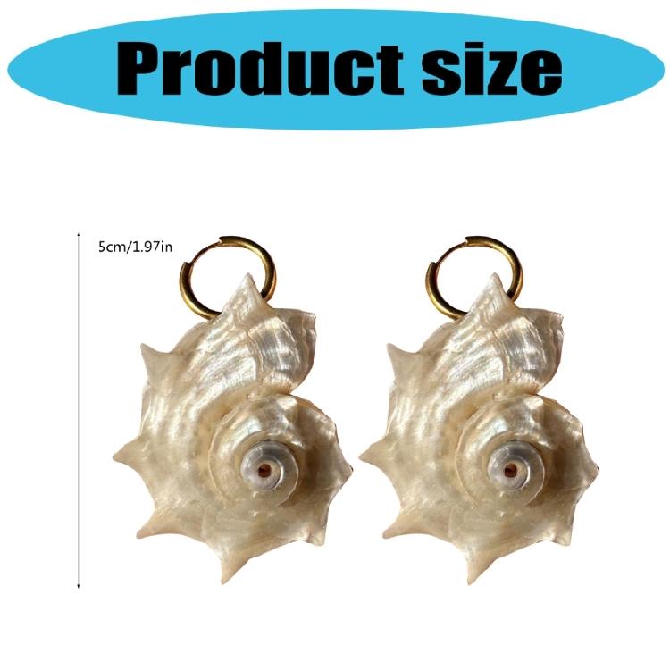 Handcrafted Spiny Shell Earrings Lightweight Pair Unique Patterns Versatile Styling Gift Shell Studs Earrings