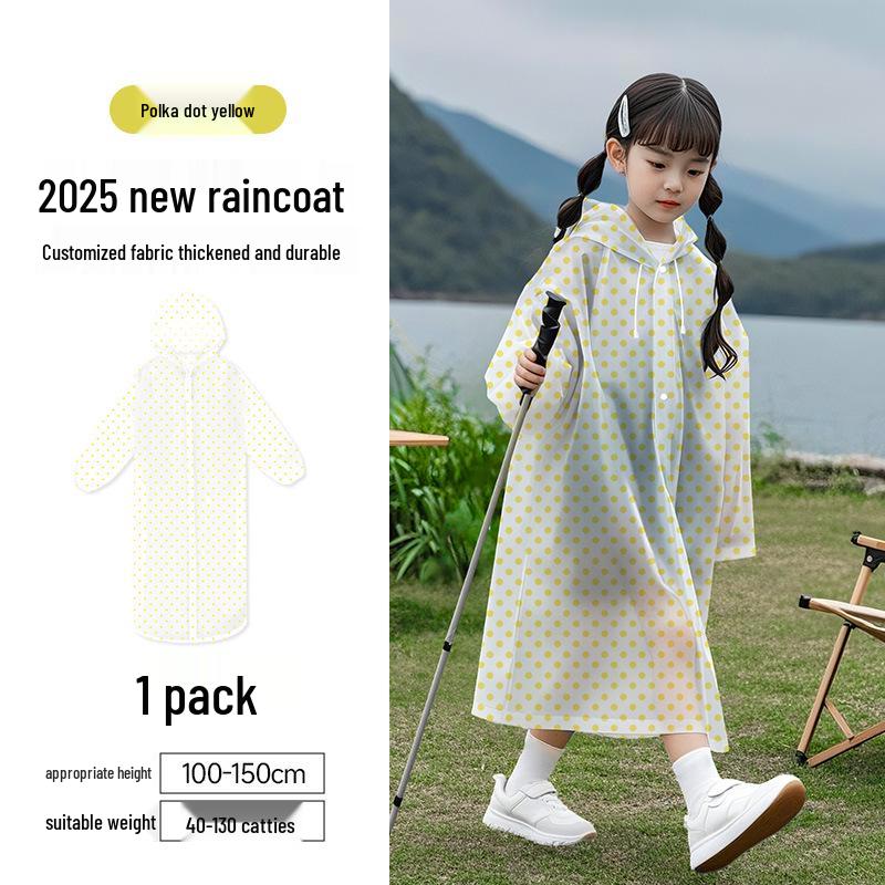 Children's and Student Long EVA Poncho – Waterproof, Disposable Raincoat for Girls and Boys