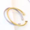 Vielseitiges Europäisches & Amerikanisches Einfaches 5MM Edelstahl-Drahtseil Offenes Manschettenarmband für Damen