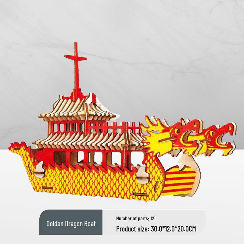 Wooden 3D Military Puzzle Model - Educational DIY Toy for Boys