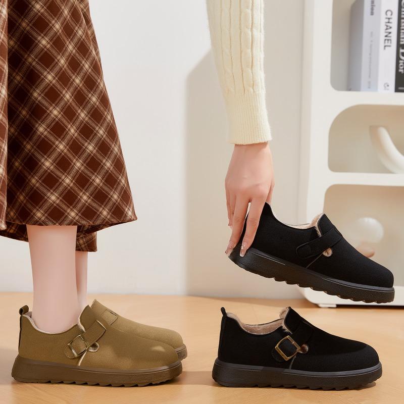 Buty Damskie Buty Zimowe Nowe Damskie Kozaki Polarowe Ocieplane Ciepłe Śniegowce Modne Wszechstronne Bawełniane Kozaki na Jeden Pedał