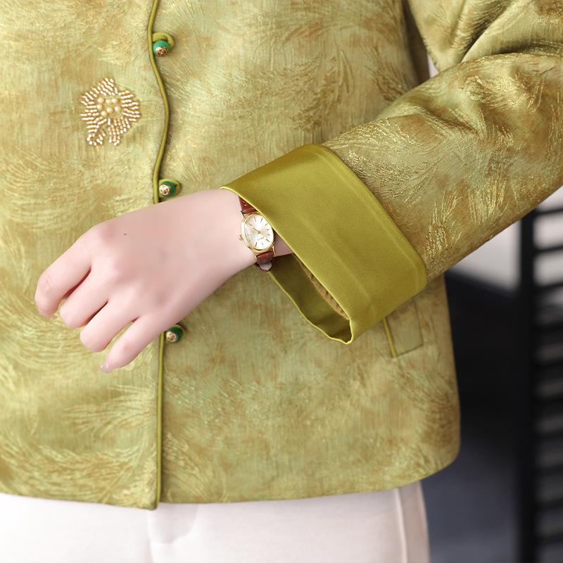 Elegant Spring Tang Jacket for Middle-Aged Women - 2026 Fashion: Stylish Cardigan for Moms, Perfect for Spring and Autumn