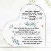 2D Flat Mom Gift Acrylic Heart Desktop Decoration Plaque, Home Decor Plaque Hanging Wall Art Decorative Garden Decoration for Room Door Signs Hanging