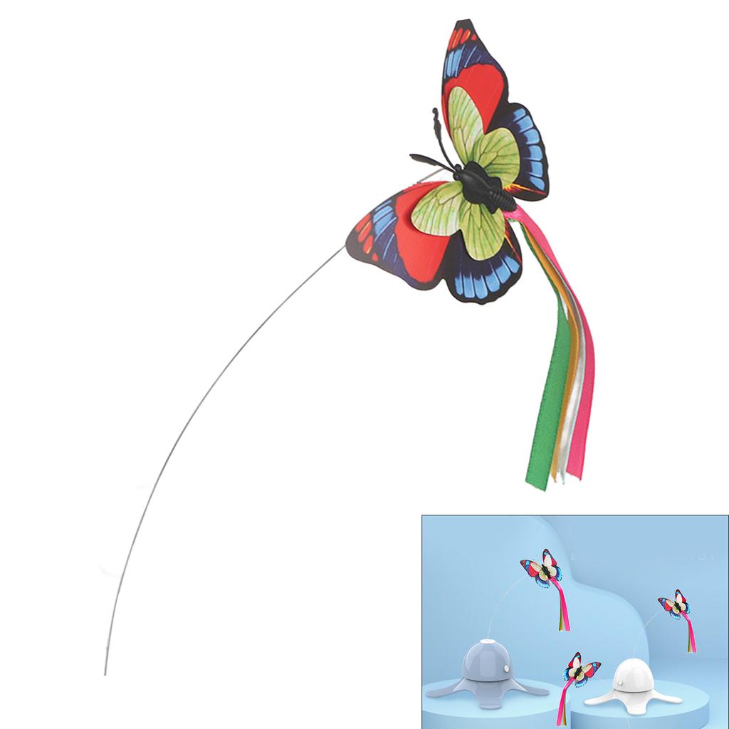 Butterfly Cat Toy Boredom Relief Interactive 360 Degree Rotating Cat Toy with 3 Flashing Butterflies Butterfly