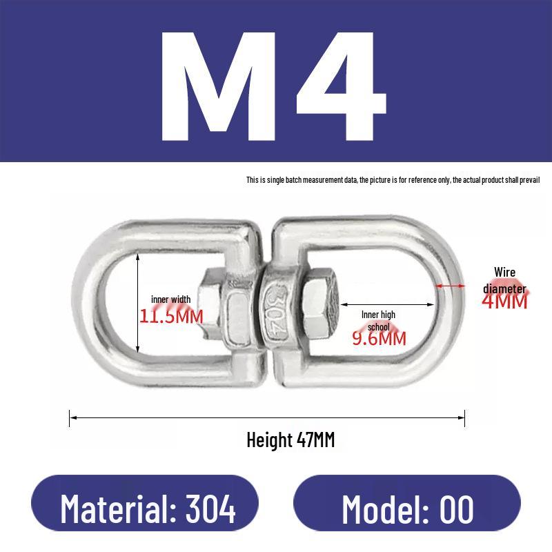 304 Edelstahl Anti-Knoten Wirbelring Achter Schnalle für Hundeleine Kette Zubehör