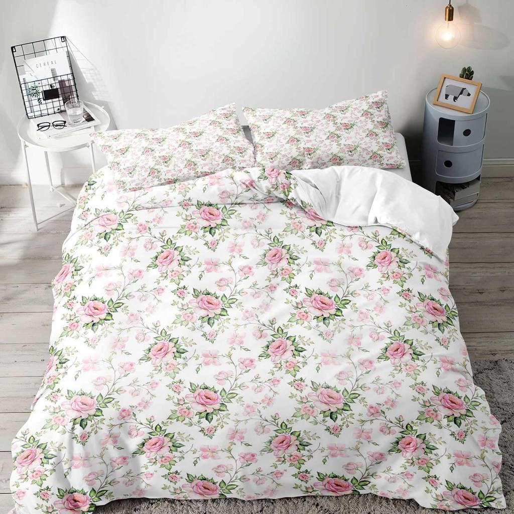 Pastoral Style Birds Plant Bedding Sets New 3d Printed Farmhouse Bed Cover Comforter Duvet Cover Pillow Case Bedroom Decoration
