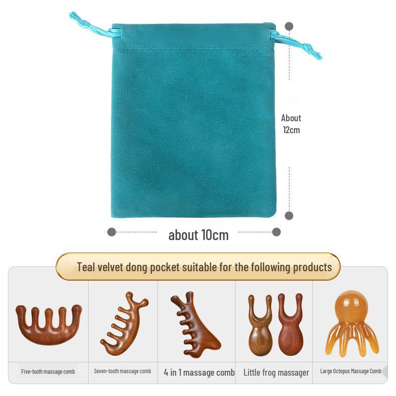 

Golden Sandalwood Five-Tooth Meridian Massage Comb