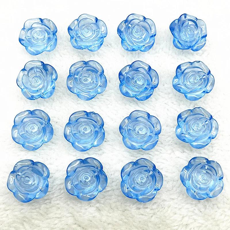 15pcs 20mm Colour Rose Flower Acrylic Loose Spacer Beads for Jewelry Making DIY Bracelet Accessories