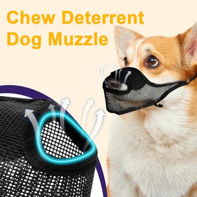 Dog Muzzle for Large Medium Small Dogs Mesh Muzzle with Front Opening Design Breathable Dog Muzzle with Adjustable Strap