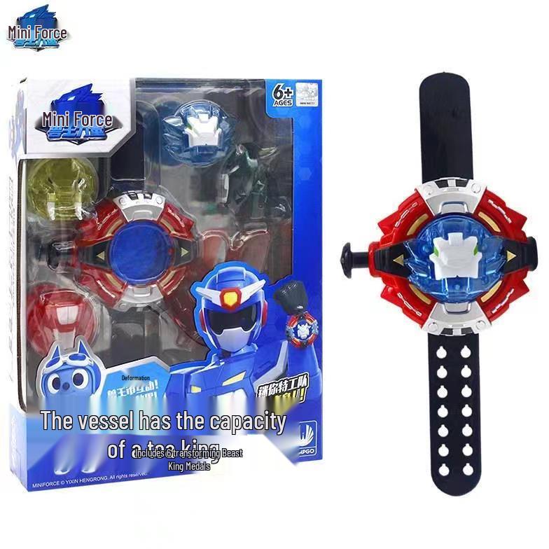 Mini Force X Leo Max Action Figure - Sound & Light Transformer Toy for Kids
