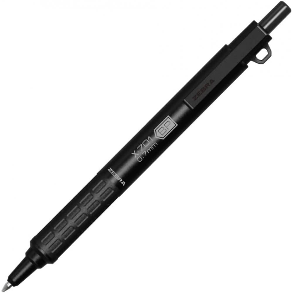 Шариковая ручка Zebra X 701, на масляной основе, с нажимным механизмом, 0,7 мм, черные чернила, Baz97 Bk Kn, Черная шариковая ручка, с нажимным механизмом