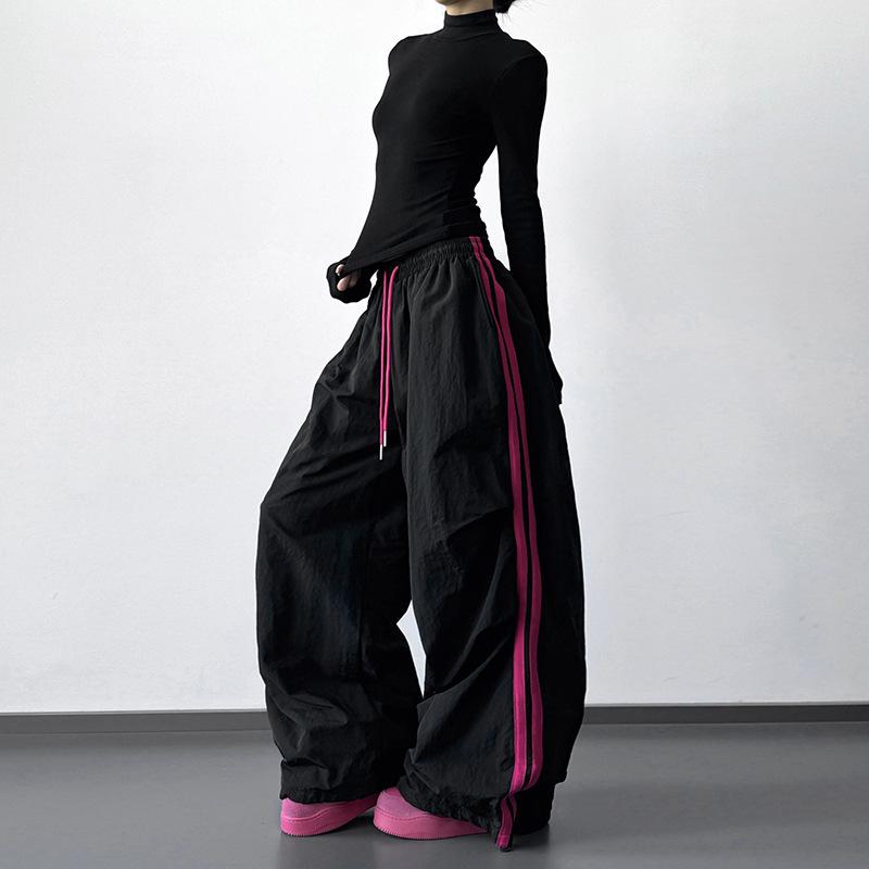 

2025 Women s Quick-Dry Color Block Wide-Leg Pants with Plus Velvet for Tall Person M