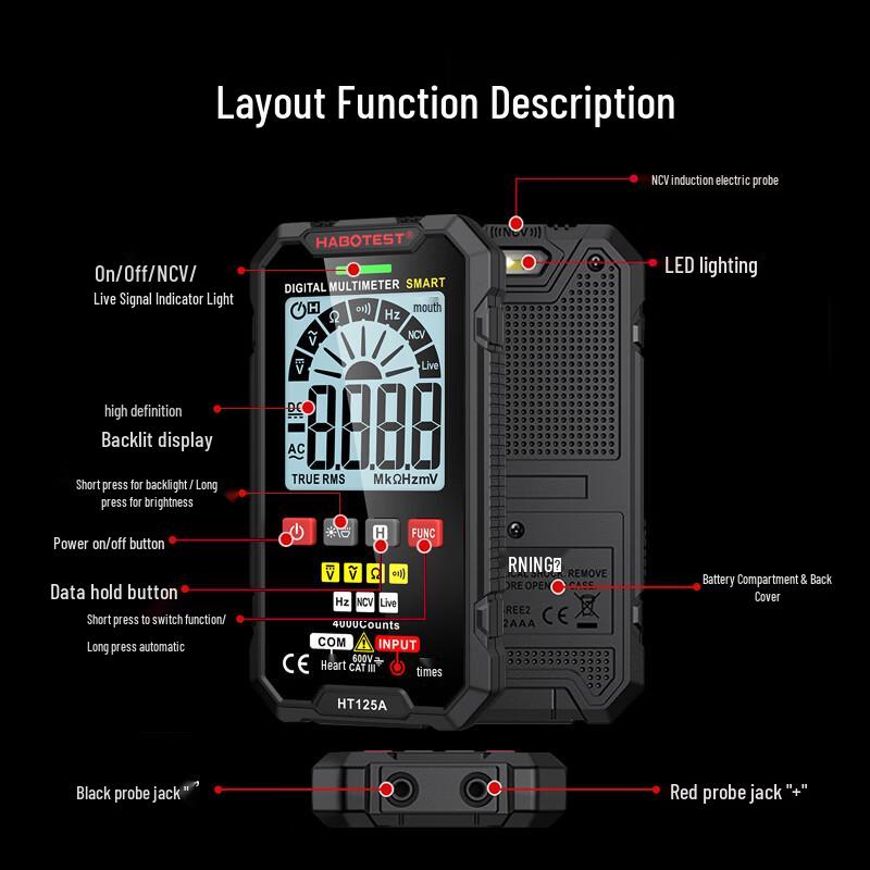 HABOTEST Smart Anti-Burn High-Precision Digital Multimeter (CN version)