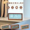 Digital Alarm Battery Wooden Table Clock with LCD Humidity and Temperature Easy to Suitable for Bedside and Family Clock, Operated, Display,