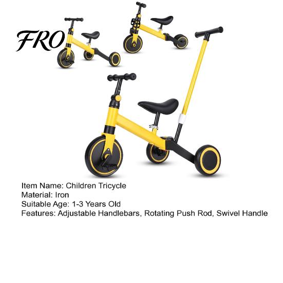 Kids Trike Balance Bike, Toddler Tricycle with Push Handle for 1-3 Year Old, 2 In 1 Kid Bike Birthday Gift and Toy Boys Girls, Adjustable Handlebars