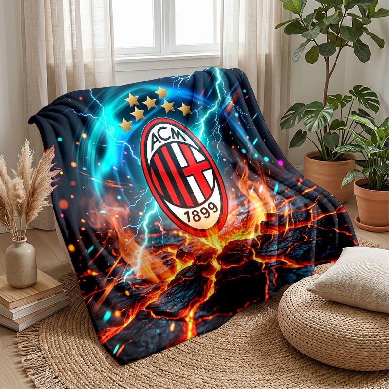 AC Milan Theme blanket Soft Flannel Blanket Plush Throw Blanket Cozy Sofa Bed Blanket for Home Decor