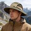 Men's Quick-Dry Wide Brim Bucket Hat for Outdoor Activities: Cycling, Mountaineering, Fishing - Sun Protective, Breathable, Trendy.