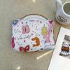 Adorable Blue Cartoon Makeup Bag: Mini Pure Cotton Coin and Earphone Pouch, Lipstick Carrier, Portable Storage.