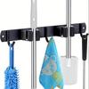 Stainless Steel Wall-Mounted Garden Tool Organizer Rack – Multi-Tool Holder with Hooks – Space-Saving Storage for Home, Kitchen, or Garage