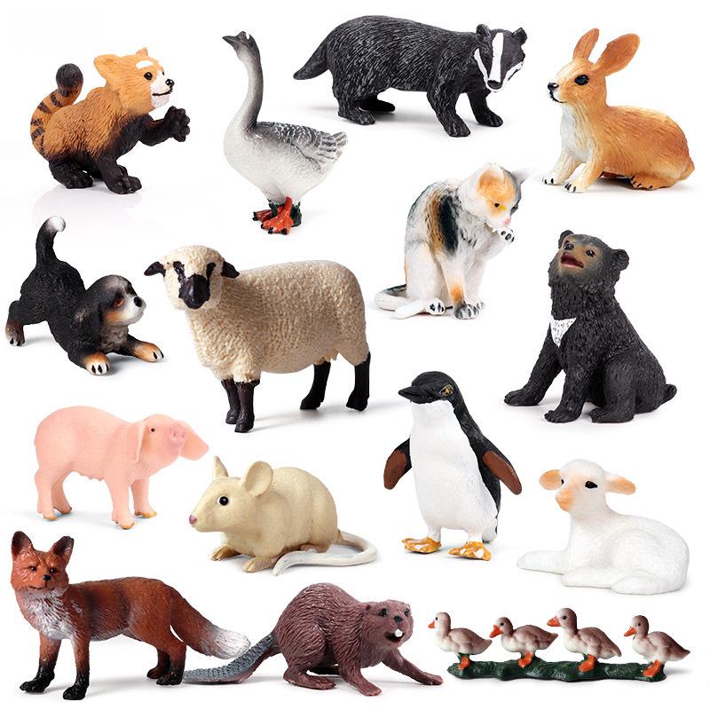 Wild Safari Animal Figurines: Giraffe, Elephant, Rhinoceros, Brown Bear, Tiger, Lion, Leopard, Hippopotamus - Solid Cognitive Toys