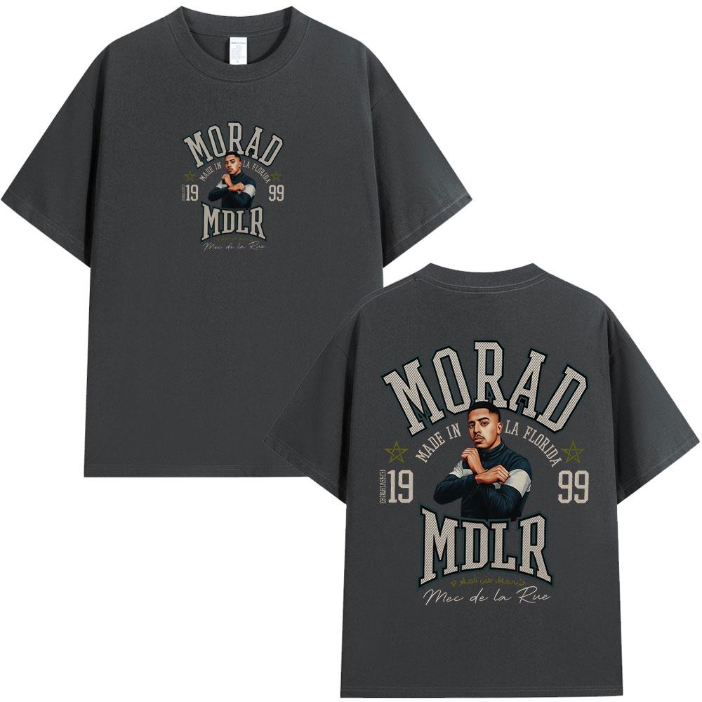 Rapper Morad MDLR T-Shirt 2026 Sommer Herren Hip Hop Retro Mode T-Shirt Lässig Baumwolle Oversized Rundhals T-Shirt Street Y2K
