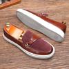 Fashion Fashion Men's Casual Slip-on Leather Shoes Men Classic Buckle Loafers Moccasins Mens Outdoor Board Shoe Driving Flats