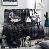 1PC Black Butler Print Flannel Blanket, High Quality All Seasons, Home Decor, Warmth and Comfort, Perfect for Christmas Gifts